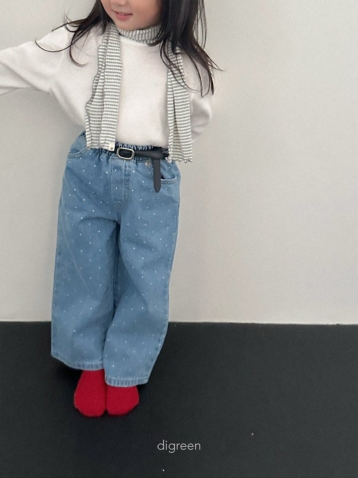 ドットデニムパンツ