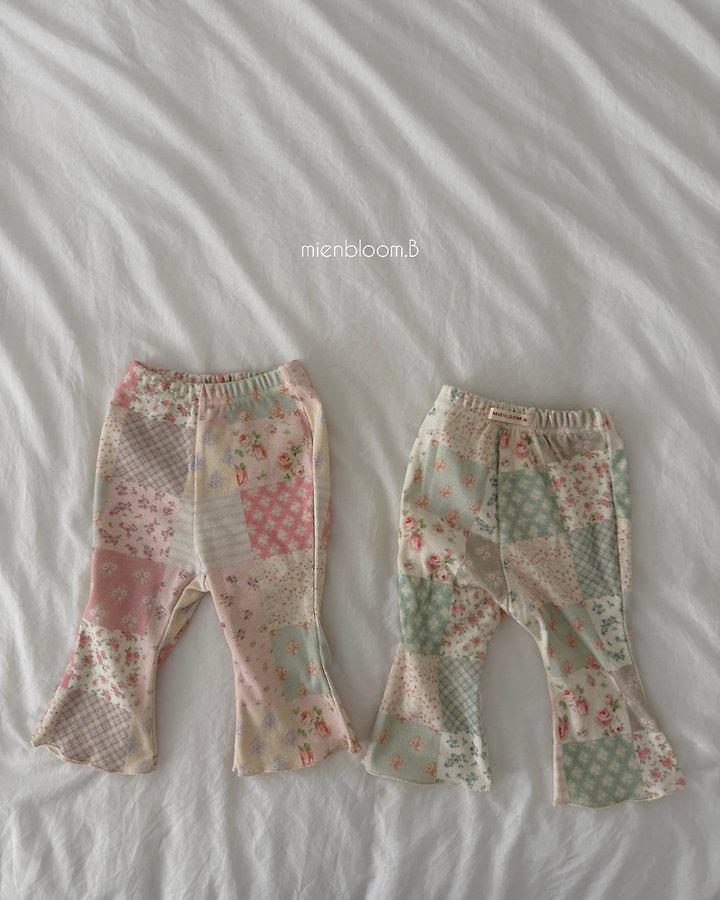 パッチワークブーツカットパンツ