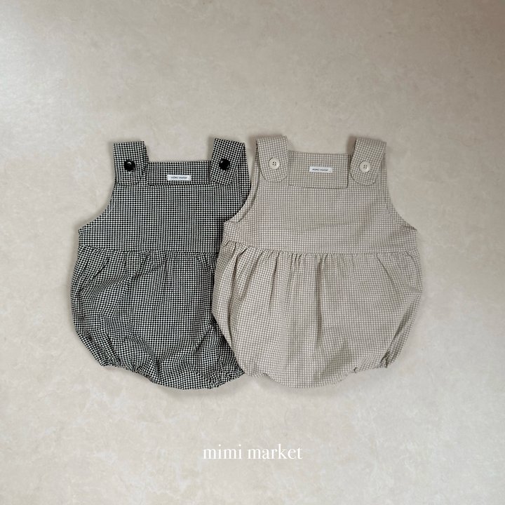 チェックサロペットスーツ