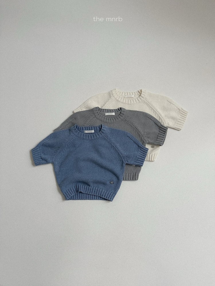 エンブレム七分袖ニット